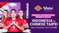Link Live Streaming Timnas Indonesia Putri vs Chinese Taipei, FIFA Women&rsquo;s Match Day Tayang di Vidio